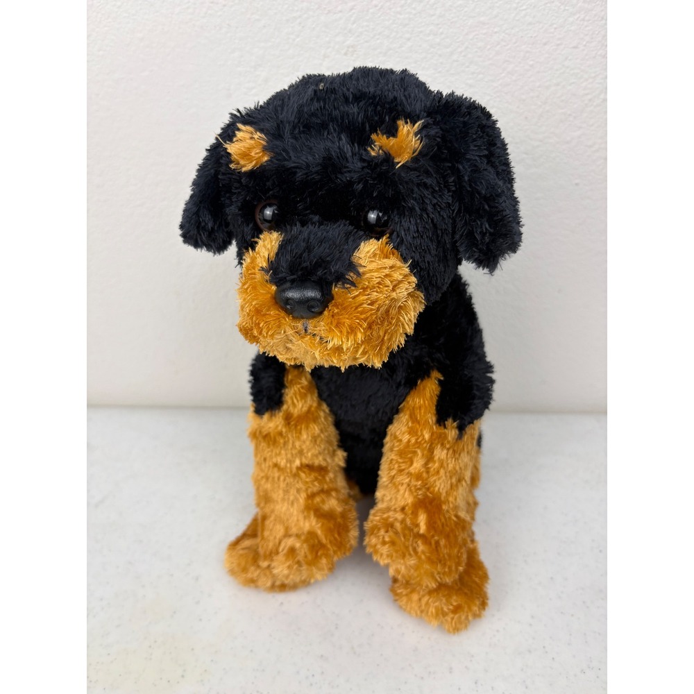 Ty Classic Rottweiler Dog Plush Brutus TySilk Stuffed Animal 12" Red Collar 2006